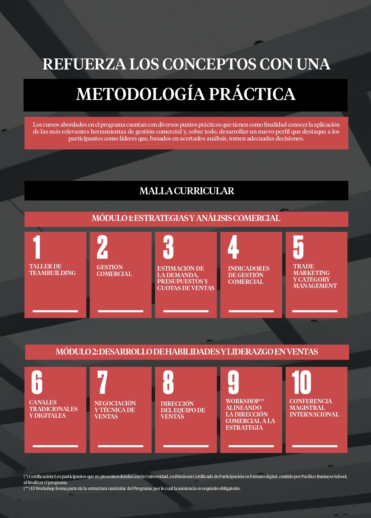 Malla Curricular - Programa de Especialización en Dirección de Ventas y Gestión Comercial